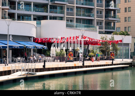 Foto von Ocean Village in Gibraltar. Stockfoto