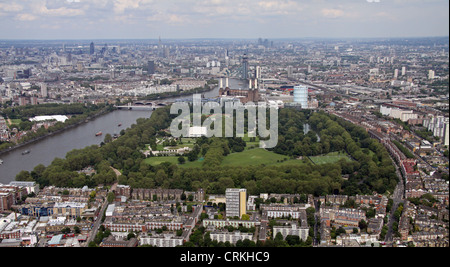 Luftaufnahme von Battersea Park, London SW11 Stockfoto