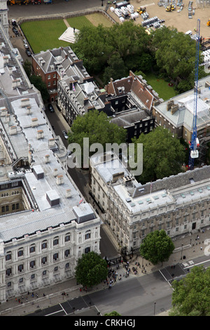 Luftaufnahme der Downing Street, London SW1 Stockfoto