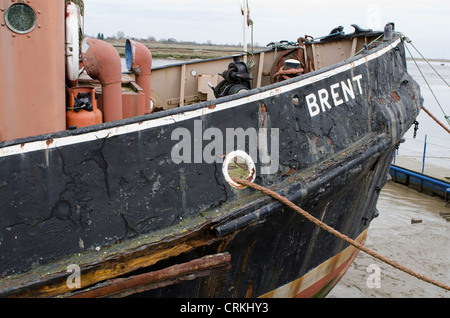 "Brent" alte vertäute Schiff Hythe Kai Maldon Essex England Uk Stockfoto