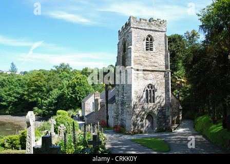 St.Just in Roseland Kirche auf die Roseland Halbinsel in Cornwall, Großbritannien Stockfoto