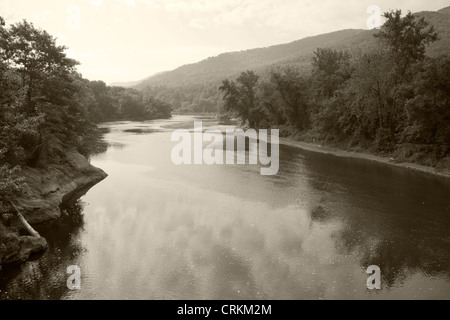 Winooski River bei Jonesville, Vermont, Sommer Stockfoto