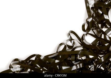 Verschränkte Kassette Videoband Hintergrund Stockfoto