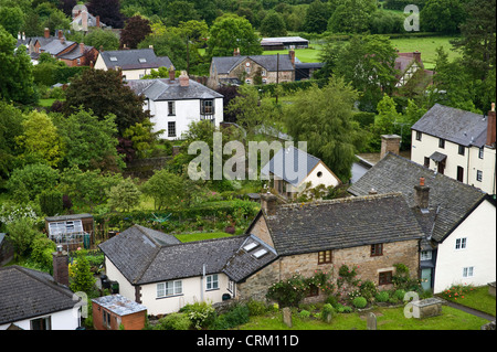 Zeigen Sie über ländliche Stadt von Presteigne Powys Mid-Wales UK an Stockfoto