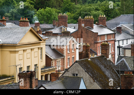 Zeigen Sie über ländliche Stadt von Presteigne Powys Mid-Wales UK an Stockfoto