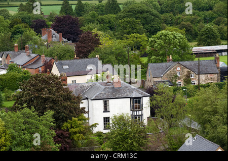 Zeigen Sie über ländliche Stadt von Presteigne Powys Mid-Wales UK an Stockfoto