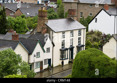 Zeigen Sie über ländliche Stadt von Presteigne Powys Mid-Wales UK an Stockfoto