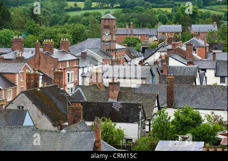 Zeigen Sie über ländliche Stadt von Presteigne Powys Mid-Wales UK an Stockfoto