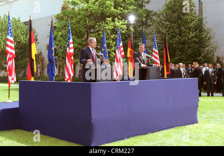 Bush und Schröder Stockfoto