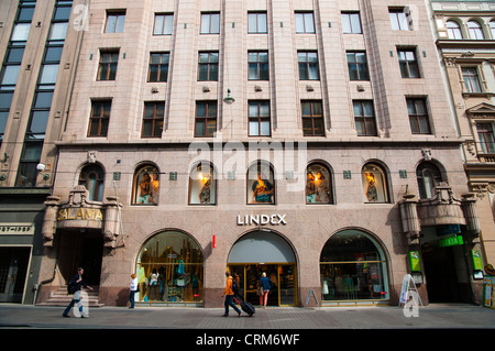 Salaman Talo (1914) Gebäude jetzt Lindex shop Aleksanterinkatu Straße Helsinki Finnland Mitteleuropa Stockfoto