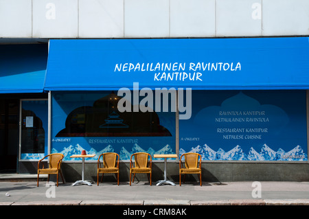 Nepalesische Restaurant entlang Lönnrotinkatu Straße Kamppi Bezirk Mitteleuropa Helsinki Finnland Stockfoto