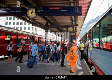 Bahnhof der Schweiz, Kanton Graubünden, Chur, Glacier-express Stockfoto