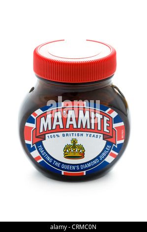 Glas mit Marmite 2012 für die Königin Diamond jubilee Stockfoto