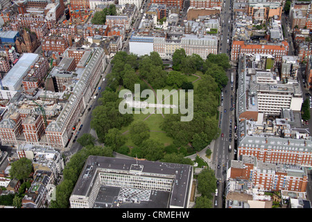 Luftaufnahme des Grosvenor Square Gardens, London W1 Stockfoto