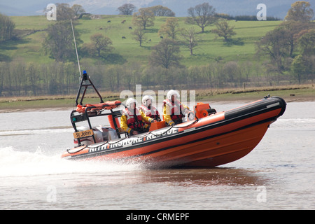 Nith Inshore Rescue unabhängige Rettungsboot-üben nur Glencaple in der Mündung des Flusses Nith nahe Dumfries, Scotland UK Stockfoto