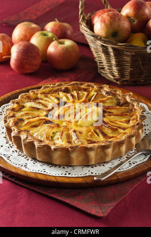 Tarte Aux Pommes À l'Alsacienne Apple tart Alsace-Stil Stockfoto