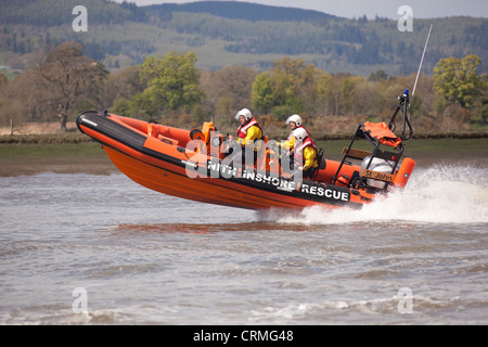 Nith Inshore Rescue unabhängige Rettungsboot-üben nur Glencaple in der Mündung des Flusses Nith nahe Dumfries, Scotland UK Stockfoto