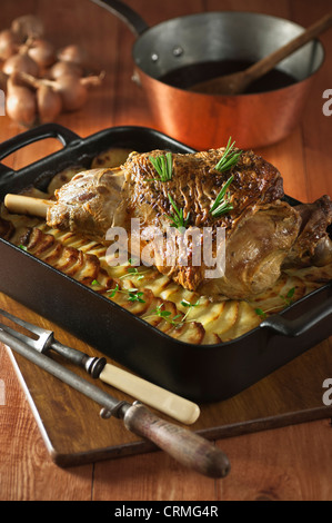 Bein des Lammes Vanilleeis Gigot d'agneau Vanilleeis Stockfoto