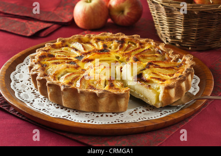 Tarte Aux Pommes À l'Alsacienne Apple tart Alsace-Stil Stockfoto