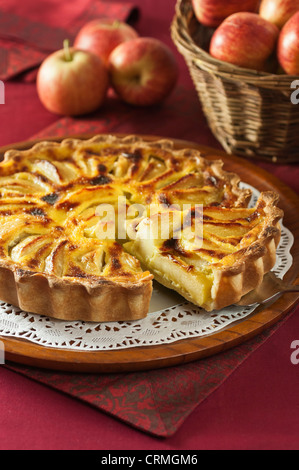 Tarte Aux Pommes À l'Alsacienne Apple tart Alsace-Stil Stockfoto