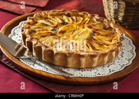 Tarte Aux Pommes À l'Alsacienne Apple tart Alsace-Stil Stockfoto