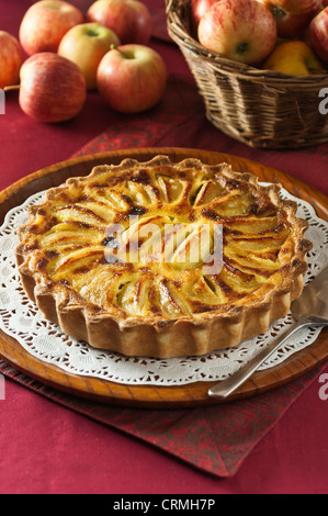 Tarte Aux Pommes À l'Alsacienne Apple tart Alsace-Stil Stockfoto