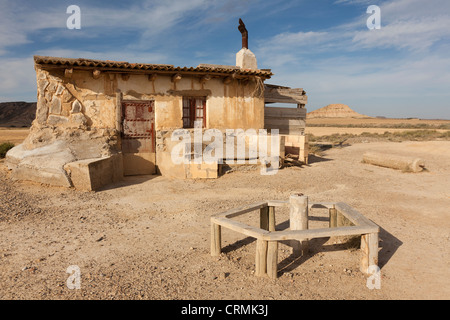 Zuflucht in die Bardenas Reales, Navarra, Spanien Stockfoto