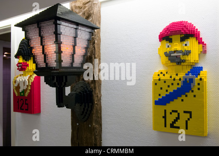 LEGO Raumnummern außerhalb Piraten Themenzimmer im Hotel Legoland, Legoland, Billund, Dänemark Stockfoto