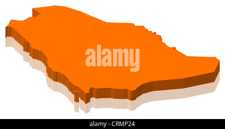 Politische Karte von Saudi-Arabien mit mehreren Provinzen. Stockfoto