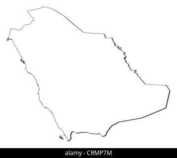 Politische Karte von Saudi-Arabien mit mehreren Provinzen. Stockfoto