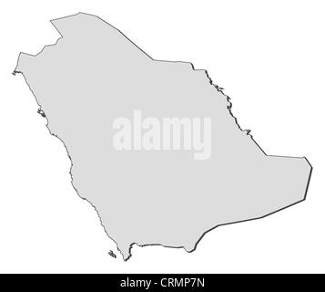 Politische Karte von Saudi-Arabien mit mehreren Provinzen. Stockfoto