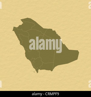 Politische Karte von Saudi-Arabien mit mehreren Provinzen. Stockfoto