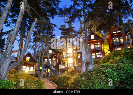 Urlaub Hütten, Ucluelet, Vancouver Island, British Columbia, Kanada Stockfoto