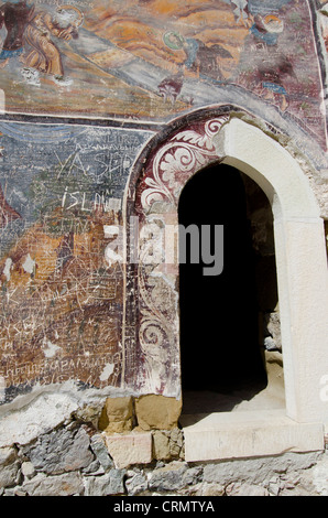 Türkei, Trabzon. Sumela-Kloster (aka St. Maria, Mount Mela oder schwarze Madonna). Historischen 12. Jahrhundert Kloster. Stockfoto