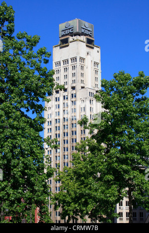 Der KBC-Turm (Europas höchste Wolkenkratzer bis 1952) in Antwerpen, Belgien Stockfoto