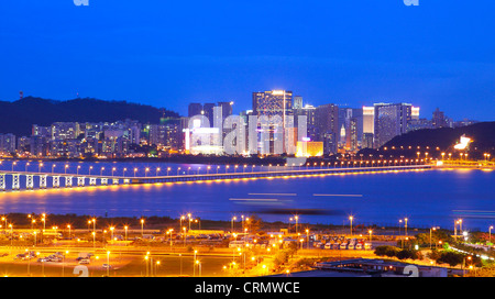 Macau Stadtbild von Brücke und Wolkenkratzer Macao, Asien. Stockfoto