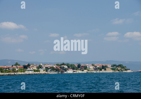 Bulgarien, Nessebar (aka Nessebar oder Nessebar). Schwarzmeer-Küste an der Hafen-Stadt Nessebar. Stockfoto