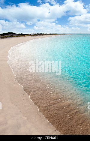 Strand Llevant Formentera Playa Tanga genannt Stockfoto