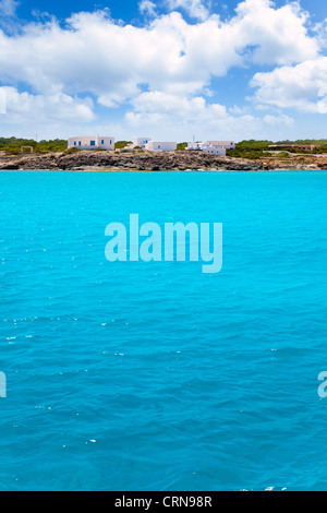 Formentera Es Calo de San Agusti beherbergt Blick vom Meer Stockfoto