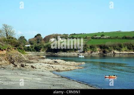 Flushing Bucht am Gillan Creek am Manacan in Cornwall, Großbritannien Stockfoto