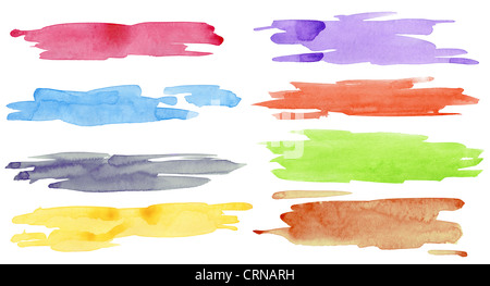 Aquarell handgemalte Pinselstriche. Stockfoto