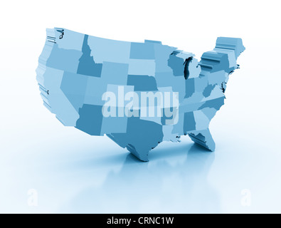 Vereinigte Staaten von Amerika 3D-Karte Stockfoto