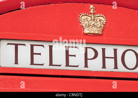 Detail der roten Telefonzelle, London, England Stockfoto