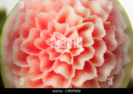 Ein thai-Stil geschnitzte Wassermelone Stockfoto