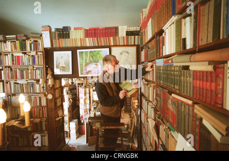 Antiquarische Bücher sortiert ins Regal, Berlin Stockfoto