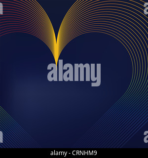 Bunte herzförmige Linien abstrakten Hintergrund Stockfoto