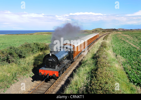 Dampf-Lokomotive 68030 "Hunslet Sparmaßnahmen 3777", ein Ex-Coal Board Sattel Tank auf North Norfolk Railway (NNR), ein Dampf-Welterbe Stockfoto