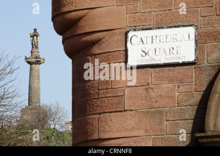 John Knox Denkmal, Scottish Protestant Reformer, Glasgow Necropolis, Schottland, Großbritannien Stockfoto