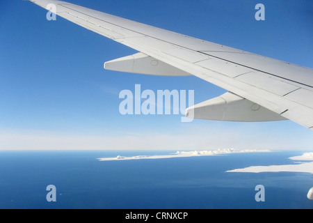 Globale Erwärmung, illustriert von Flügel und Gletscher Stockfoto