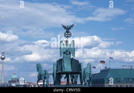 Quadriga auf dem Brandenburger Tor in Berlin Stockfoto